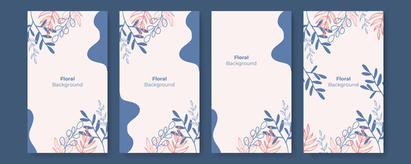 Wall Mural - Set of background organic boho cover design templates on the subject of nature, environment and organic products. Vector illustrations for flyer layout, marketing material, magazines, presentations