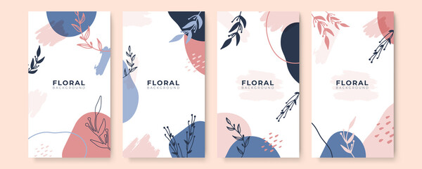 Set of background organic boho cover design templates on the subject of nature, environment and organic products. Vector illustrations for flyer layout, marketing material, magazines, presentations