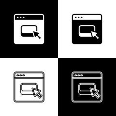 Poster - set browser files icon isolated on black and white background. vector
