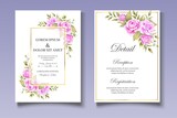 Fototapeta Tulipany - Beautiful floral wreath invitation Card Template