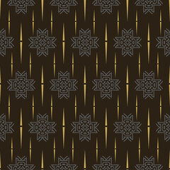 Poster - Trendy background pattern with decorative ornaments on a black background, wallpaper. Seamless pattern, texture