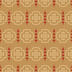 Poster - Festive background patterns with decorative elements on  gold background, wallpaper. Seamless pattern, texture