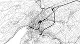 Fototapeta  - Urban vector city map of Biel and Bienne, Switzerland, Europe