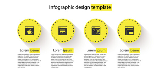 Set Software, Search engine, Browser setting and . Business infographic template. Vector