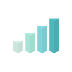 Wall Mural - pyramid graph with four blue charts. isometric business growth infographic template. vector isolated