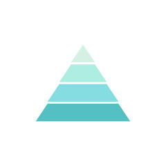 Wall Mural - pyramid shape with four charts. infographic template for presentations and reports. blue triangle da