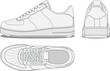 Sneaker illustration. Shoe vector fashion design template side top back view