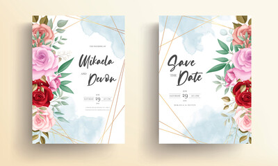 Elegant wedding card floral design