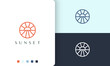 © Murnifine - sun or sea circle logo in simple line art and modern style