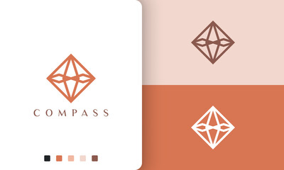 Wall Mural - travel or adventure logo vector design with simple and modern compass shape