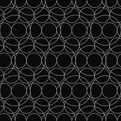 Aufkleber - Empty circles. Vector white rings and black background.