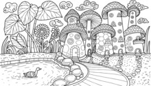 Fantasy Illustration For Coloring Page Adult