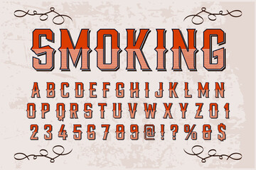 Poster - classic lettering, alphabet font, black style background,  typeface vector