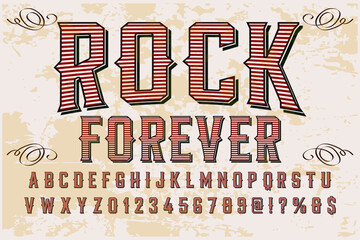 Poster - classic lettering, alphabet font, black style background,  typeface vector