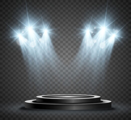 Wall Mural - winner background with signs of first, second and third place on a round pedestal. vector winner pod