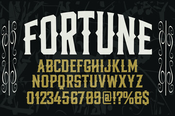 Poster - classic lettering, alphabet font, black style background,  typeface vector