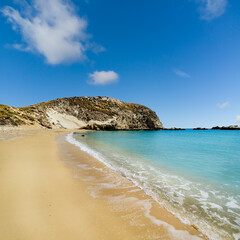 Wall Mural - Chiliaderfia Beach on the west coast of the uninhabited islet of Koufonissi in the east of the Greek island of Crete