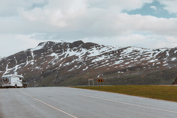 Sticker - Camper car in norwegian mountains