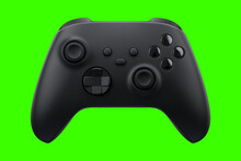 Game Controller With Green Background For Clipping