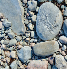 Rocks and pebbles on the beach