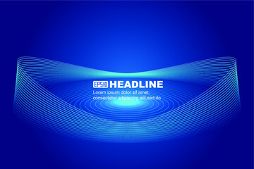 Leinwandbilder - 3D technology sense space sense booth is composed of blue lines 