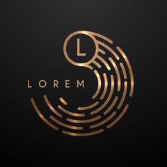 Wall Mural - simple circle gold logo template