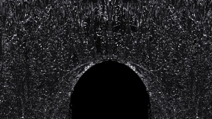Waterfall texture loop isolated on black background. 4K for mapping 3d illustration.