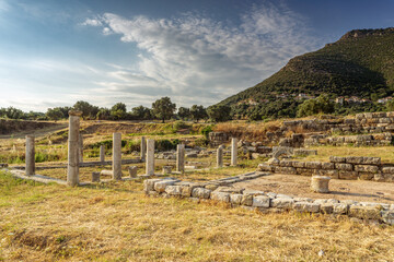 Ruins in the Ancient Messene in Peloponnese, Greece. 