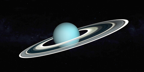 Wall Mural - uranus planet of solar system with ring in outer space. 3d rendered illustration. elements of this i