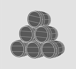 Sticker - Wood barrel illustration