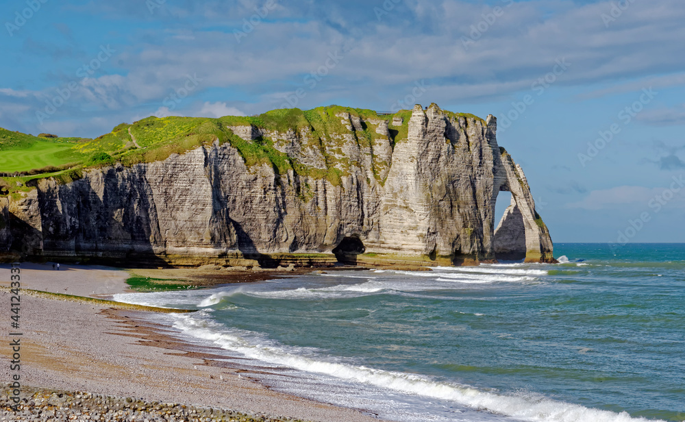 Famous cliffs of the Alabaster Coast at Etretat in Normandy, France ...