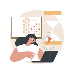 Poster - time management abstract concept vector illustration. time tracking tool, management software, effec