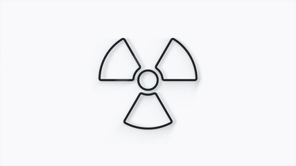 Poster - 3d Radioactive symbol video animation. Seamless loop.