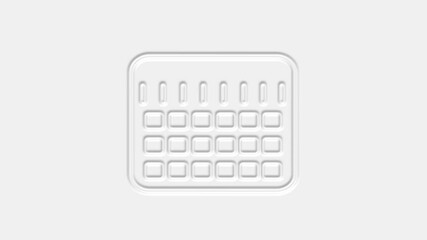 Aufkleber - Calendar neomorphism icon isolated on white background. Event reminder symbol. 4K