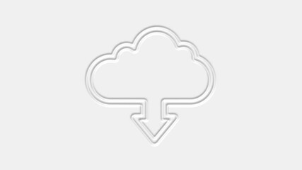 Aufkleber - Cloud download icon isolated on white background.