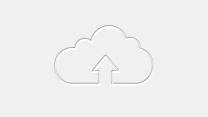 Poster - Cloud upload line icon on white background. 4K