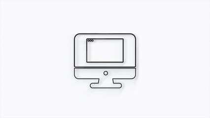 Leinwandbilder - Computer screen with browser window 3d icon animation isolated on white background.