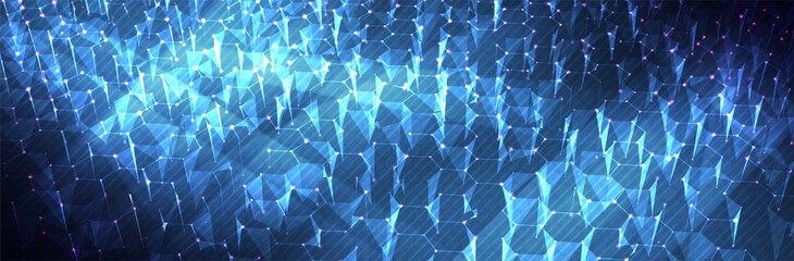 Futuristic Hexagon background. Blue Hexagonal pattern. Modern vector illustration