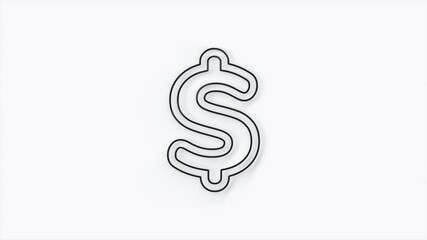 Poster - Dollar symbol 3d icon isolated on white background. 4k video