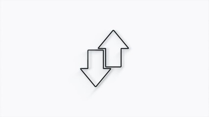 Poster - Exchange arrow transfer 3d icon on white background. 4k