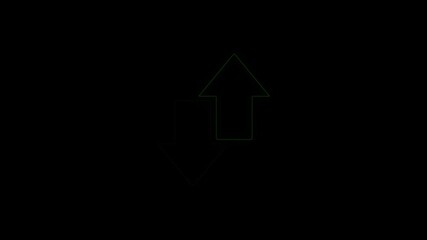 Poster - Exchange neon arrows transfer icon on black background. 4k