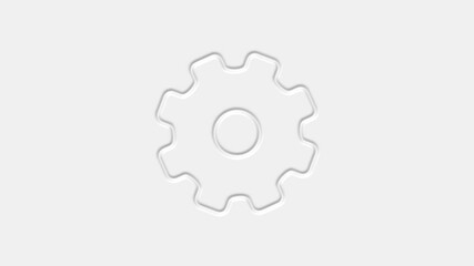 Aufkleber - Gear wheel icons on white background. 4k