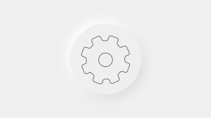 Aufkleber - Gear wheel icons on white background. 4k