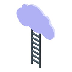 Poster - Data cloud icon isometric vector. Computer storage system. Server network upload