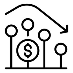 Poster - Narrow market graph icon. Outline Narrow market graph vector icon for web design isolated on white background
