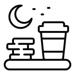 Poster - Late work coffee icon. Outline Late work coffee vector icon for web design isolated on white background
