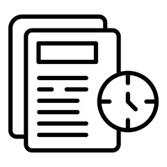 Poster - Late work papers icon. Outline Late work papers vector icon for web design isolated on white background