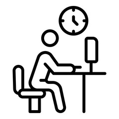 Poster - Late work computer icon. Outline Late work computer vector icon for web design isolated on white background