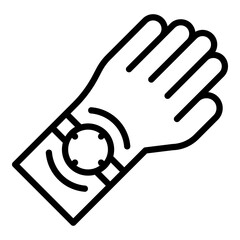 Poster - Late work hand watch icon. Outline Late work hand watch vector icon for web design isolated on white background