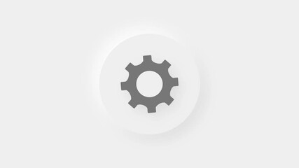 Aufkleber - Grey gear wheel icons on white background. 4k